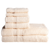 Bibb Home 6-Piece Luxury Combed Cotton Towel Set